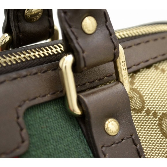 Gucci Bag Line Sherry Khaki Brown Mini Shoulder Beige GG - Picture 9 of 9
